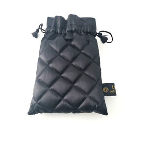 Lotus Arts De Vivre Dust Bag Pouch Small Black Quilted Drawstring -Dust Bag Only